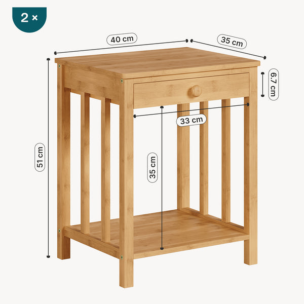 Sidebord Ranua Bambus Natur [en.casa]