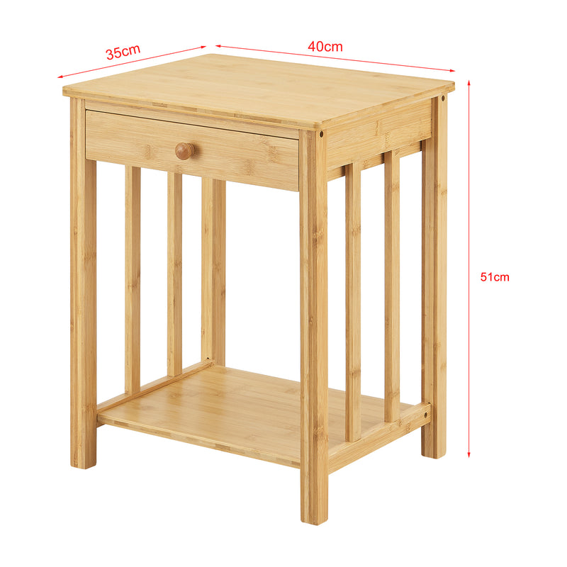 Målskitse Sidebord Ranua Bambus Natur [en.casa]