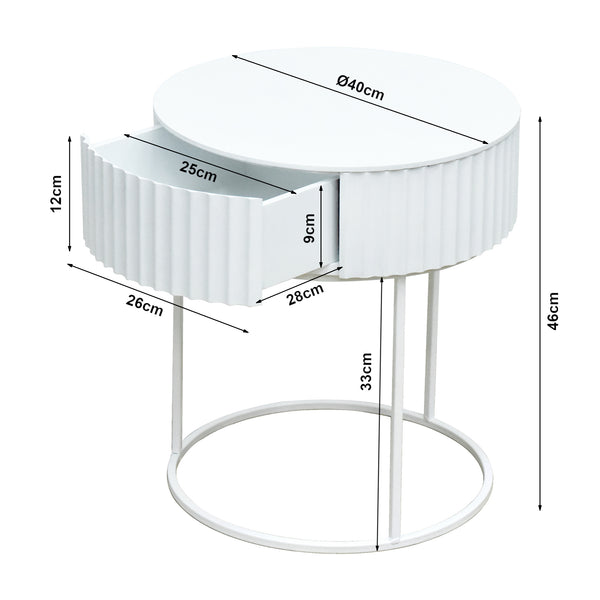 Rill sidebord med skuffe [en.casa]