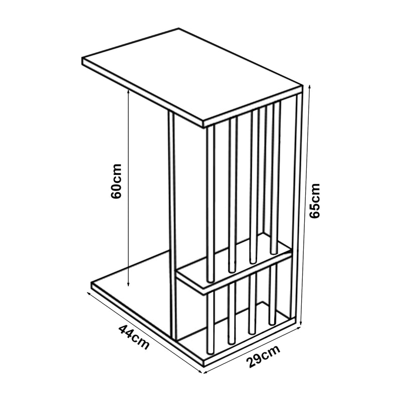 Målskitse Sidebord Siikainen 65x44x29 cm [en.casa]