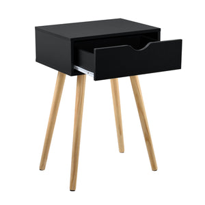 [en.casa] Sengebord - sideboard - med skuffe - 60x40x29,5cm - fyrretræ - spånplade - i forskellige farver