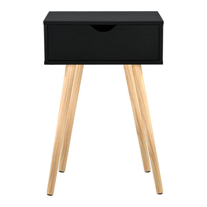[en.casa] Sengebord - sideboard - med skuffe - 60x40x29,5cm - fyrretræ - spånplade - i forskellige farver