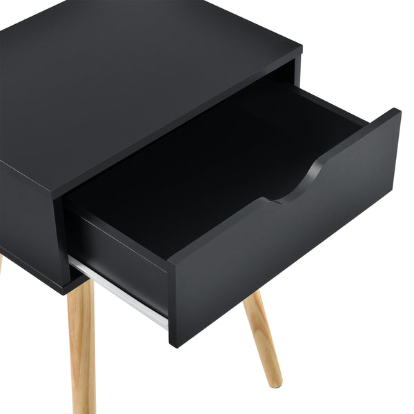 [en.casa] Sengebord - sideboard - med skuffe - 60x40x29,5cm - fyrretræ - spånplade - i forskellige farver