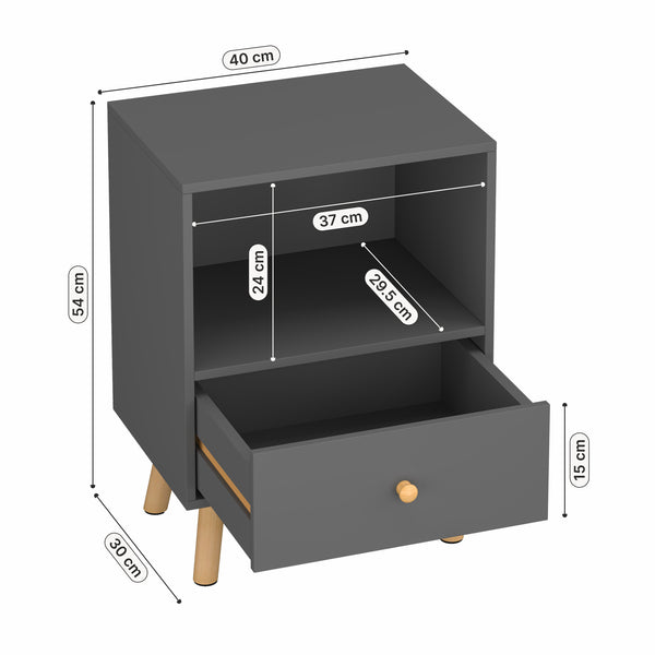Sidebord Sundsvall 40x30x54 cm [en.casa].