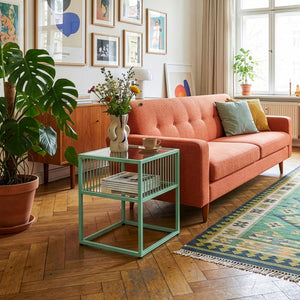 Tronevn sidebord med glasplade [en.casa]