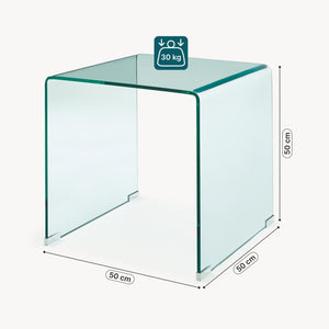 Sidebord Varlofrek Glas 50x50x50 cm [en.casa]