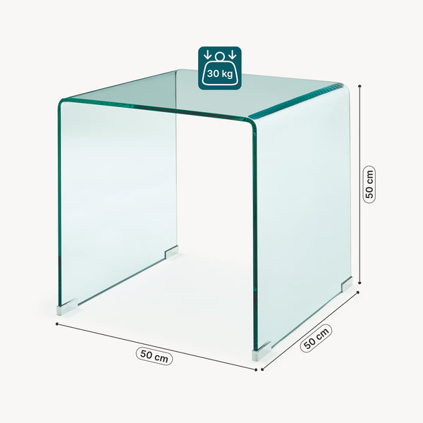 Sidebord Varlofrek Glas 50x50x50 cm [en.casa]