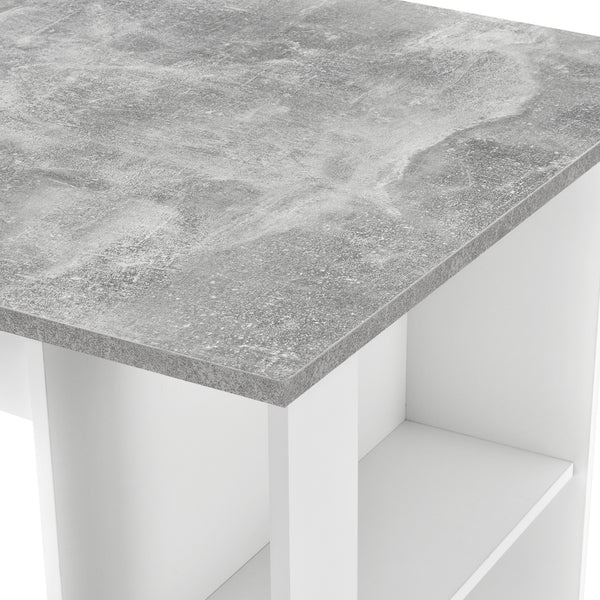 Barbord Danderyd 120x60x106 cm med 3 opbevaringsrum [en.casa]