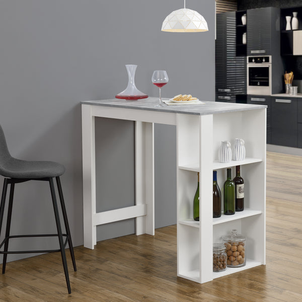 Barbord Danderyd 120x60x106 cm med 3 opbevaringsrum [en.casa]
