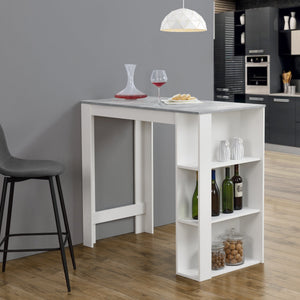 Barbord Danderyd 120x60x106 cm med 3 opbevaringsrum [en.casa]