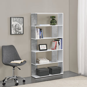 Bogreol Aneby 159x80x24cm med 5 hylder i forskellige farver farver [en.casa]