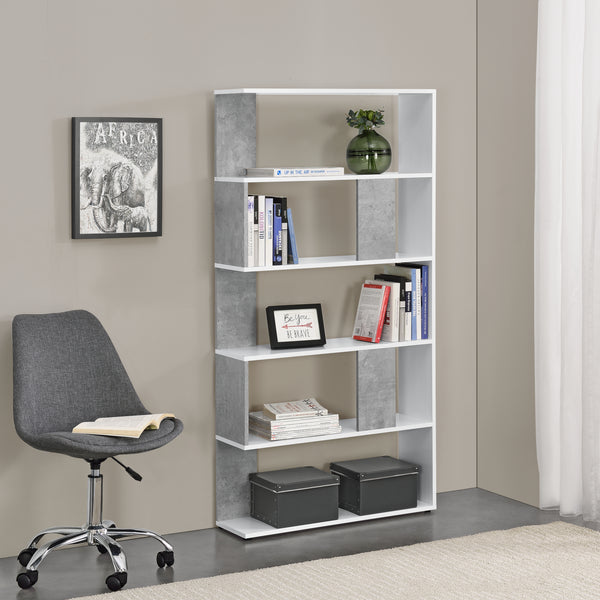 Bogreol Aneby 159x80x24cm med 5 hylder i forskellige farver farver [en.casa]