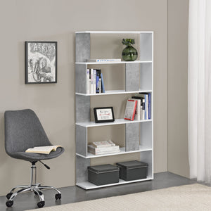 Bogreol Aneby 159x80x24cm med 5 hylder i forskellige farver farver [en.casa]