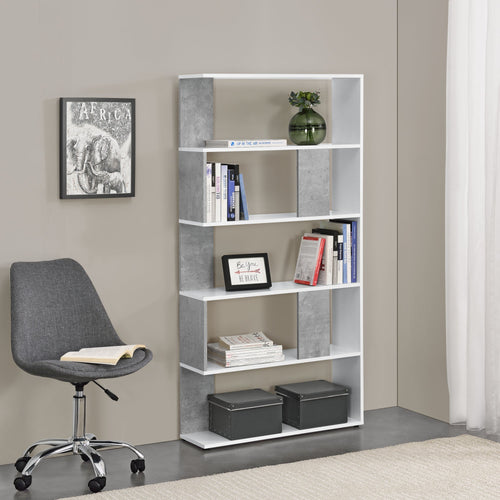 Bogreol Aneby 159x80x24cm med 5 hylder i forskellige farver farver [en.casa]