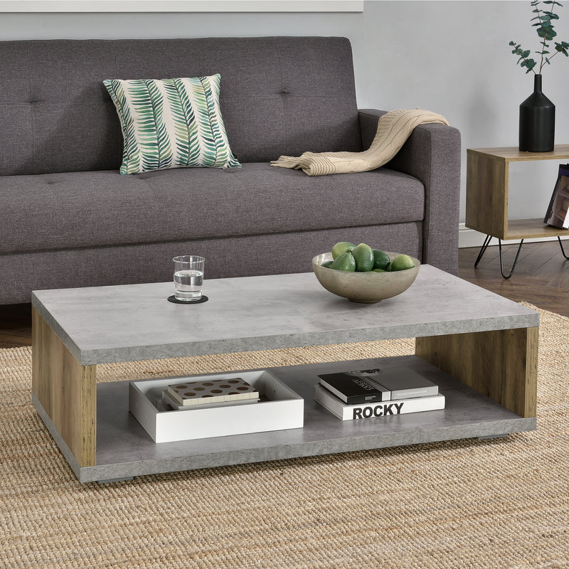 Målskitse [en.casa]® Moderne sofabord - MDF-plade - ramme-metal - stue bord