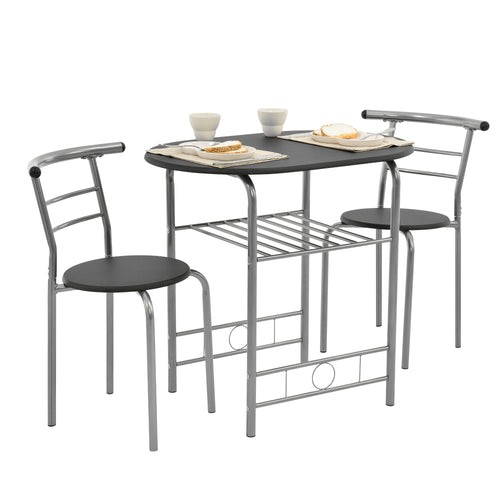 [en.casa]® Charlottenlund Kaffebord sæt - bord og 2 stole
