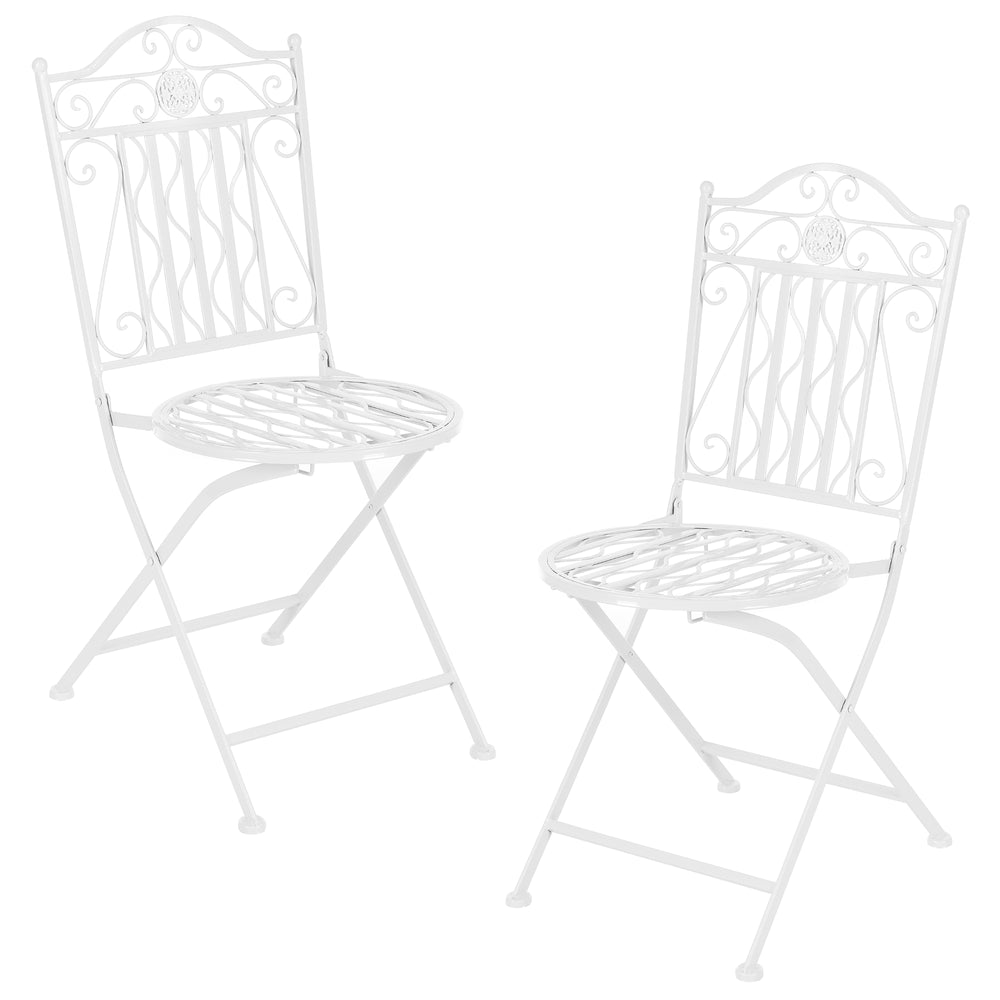 Bistro sæt Biella 3 - dele sammenklappeligt metal [en.casa] - premiumXL