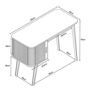 Escritorio Tysvær con compartimento 75x105x48 cm - Natural [en.casa]