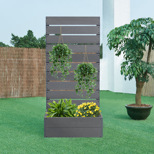 Plantekasse med afskærmning Heerde grå [en.casa]