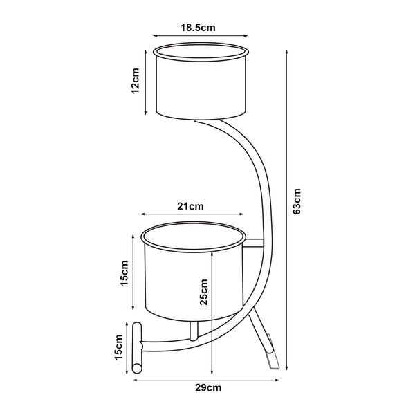 Blomsterstativ Almelo 63x29x21cm metal [en.casa].