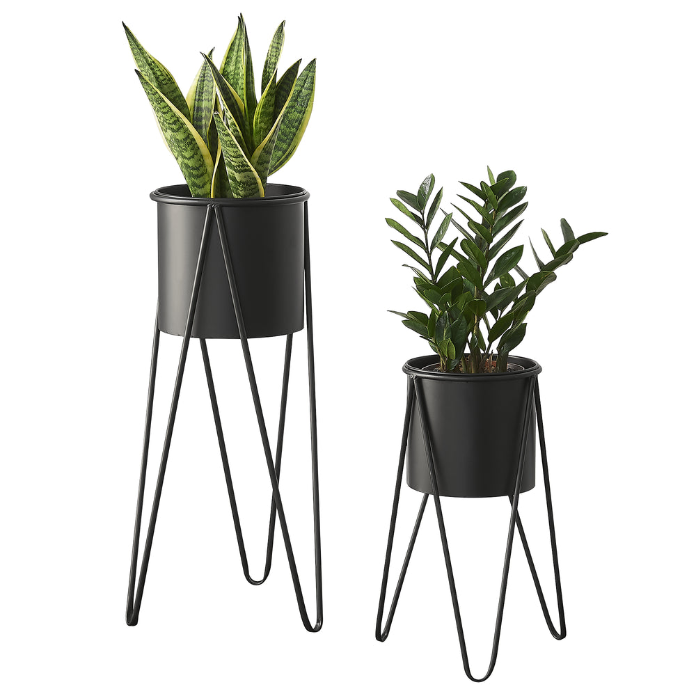 Planteholder Hedera i sæt af 2 metal sort [en.casa] - premiumXL