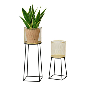 Urtepotteskjuler titmouse 2-delt sort-guld farvet en.casa