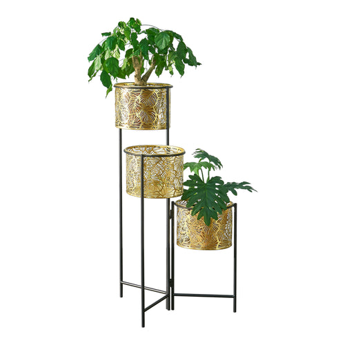 Blomsterstander Verrebroek Sort/Messingfarvet [en.casa] - premiumXL