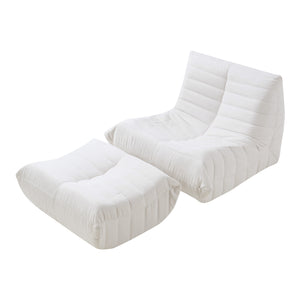 Gulvlænestol med fodskammel Kodsø 75x90x100 cm [en.casa]