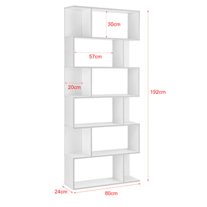 [en.casa]® Boghylde Oxford-192x80x24cm-spånplade meleminbelagt-maks. belastning per hylde: 8 kg-i forskellige farver
