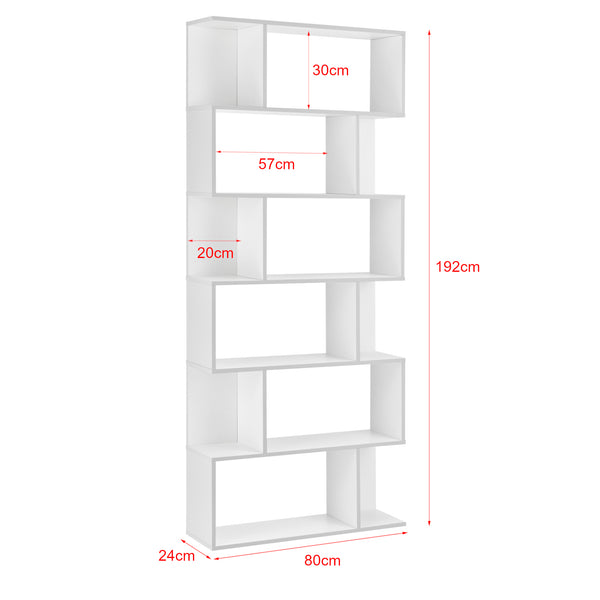 [en.casa]® Boghylde Oxford-192x80x24cm-spånplade meleminbelagt-maks. belastning per hylde: 8 kg-i forskellige farver