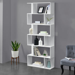 [en.casa]® Boghylde Oxford-192x80x24cm-spånplade meleminbelagt-maks. belastning per hylde: 8 kg-i forskellige farver