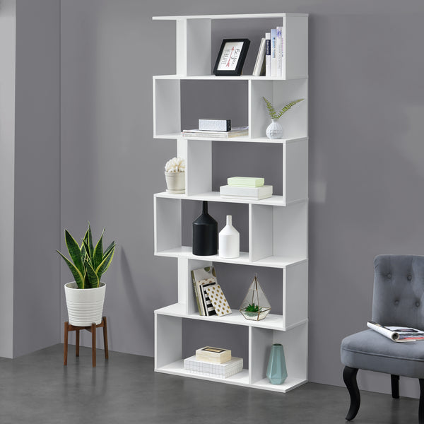 [en.casa]® Boghylde Oxford-192x80x24cm-spånplade meleminbelagt-maks. belastning per hylde: 8 kg-i forskellige farver