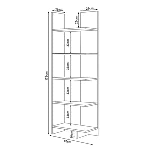 Vireftere bogreol 176x62x29 cm [en.casa]