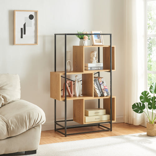 Bogreol Rennebu Sort/Eg [en.casa]