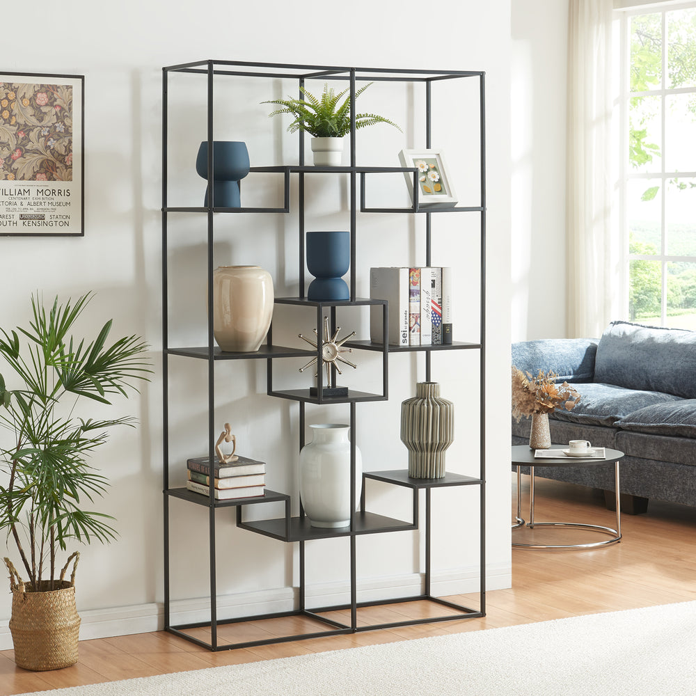 Reol Råde metal 180x100x35 cm sort [en.casa] - premiumXL
