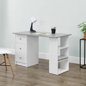 Skrivebord Lemberg 120x50x72 cm med skuffer + hylde en.casa - premiumXL