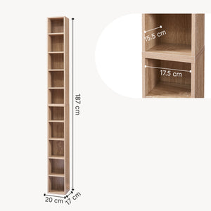 CD-hylde Tynset 187x20x17 cm med 10 rum [en.casa]