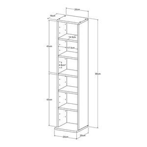 CD-hylde Tynset 90x20x20 cm med 6 rum [en.casa]