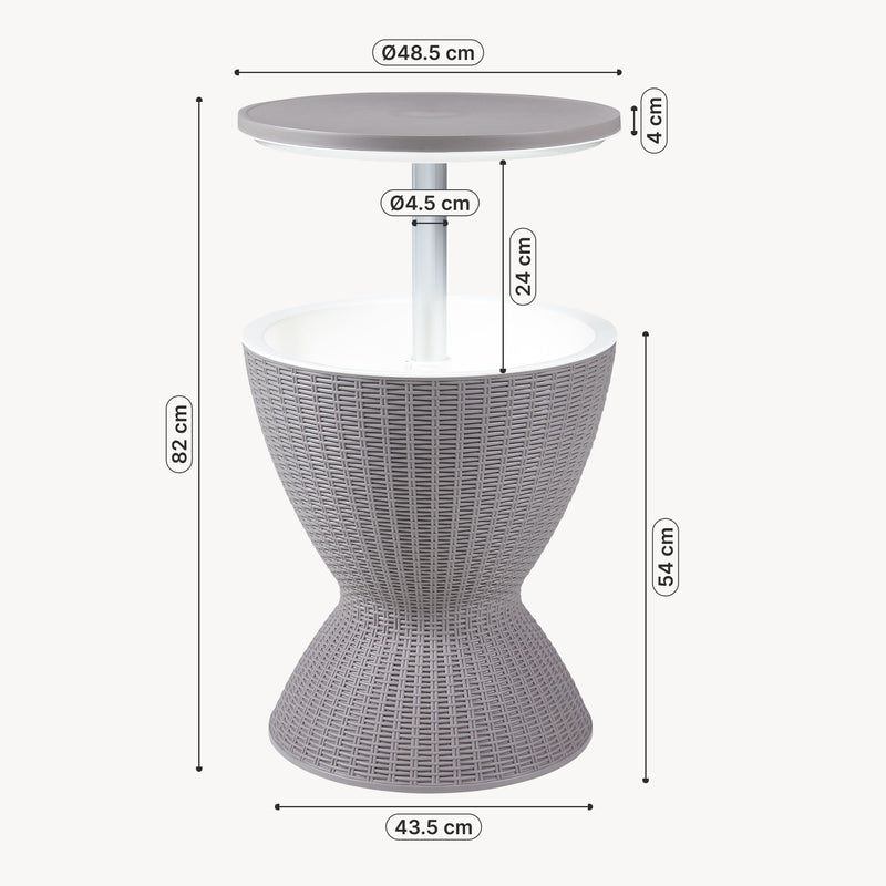 Målskitse Kølebord Atessa 58x49 cm Rattanlook [casa.pro]