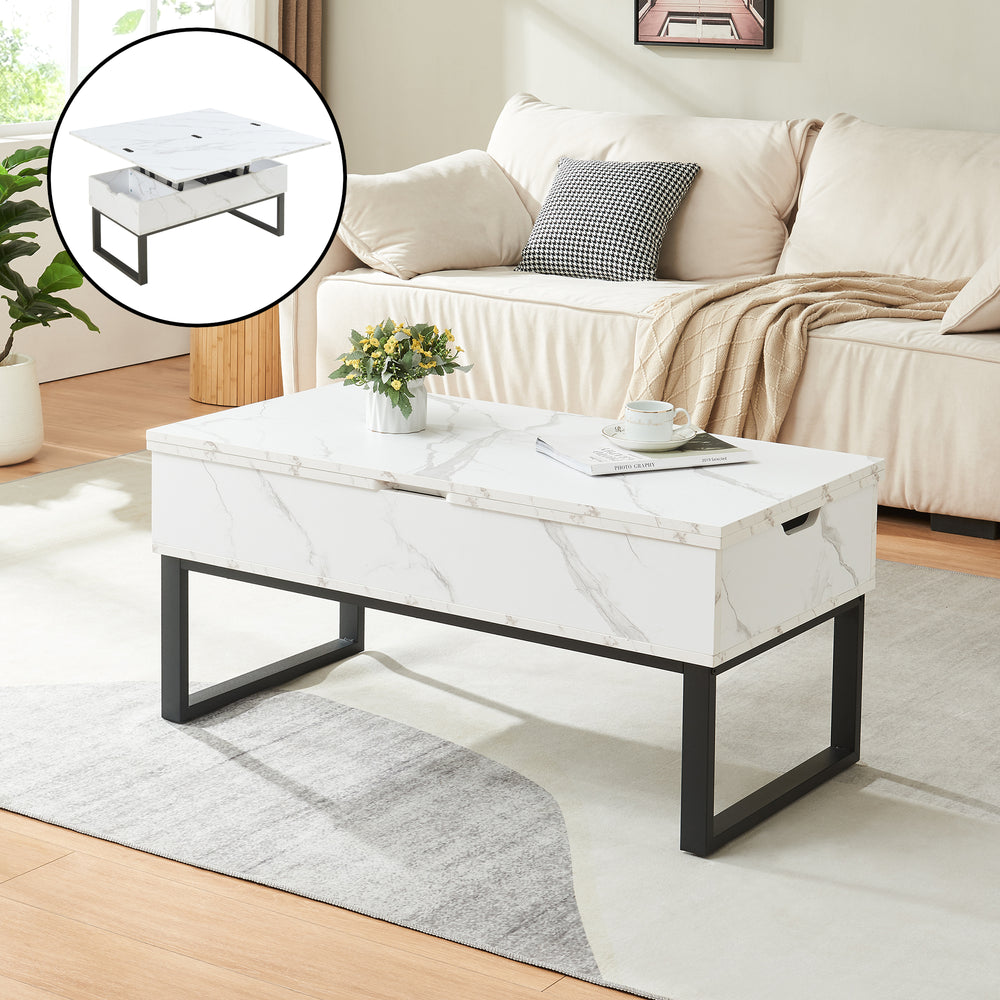 Rauli sofabord med løfteplade og opbevaringsplads 100x50x47 cm [en.casa]