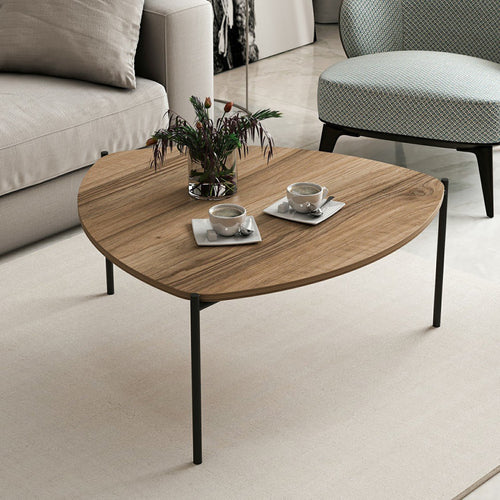 Gladsaxe sofabord 40x90x89 cm valnøddelook/sort [en.casa]
