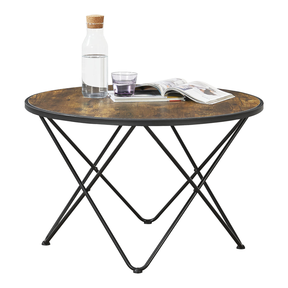 Sofabord Goskamark 80x50 cm stålstel mørk træfarve [en.casa] - premiumXL