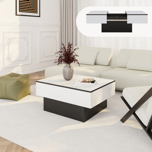 Mesa de centro Lens tablero extensible 80x60x36 cm - [en.casa]