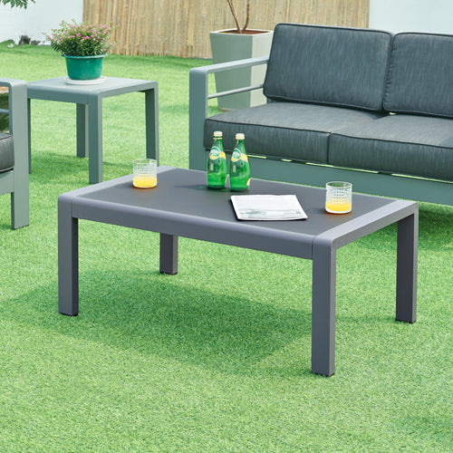 Udendørs sofabord Avise Aluminium Glas Antracit [casa.pro]