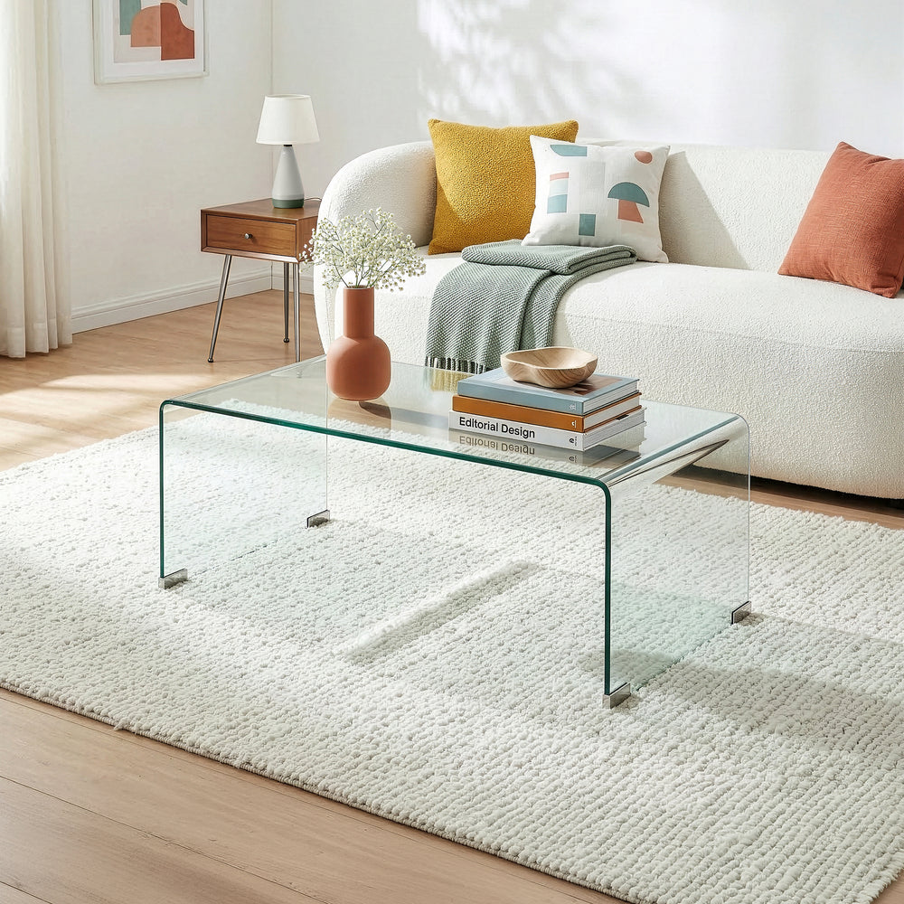 Sofabord Väsas 90x45x35 cm hærdet glas [en.casa]