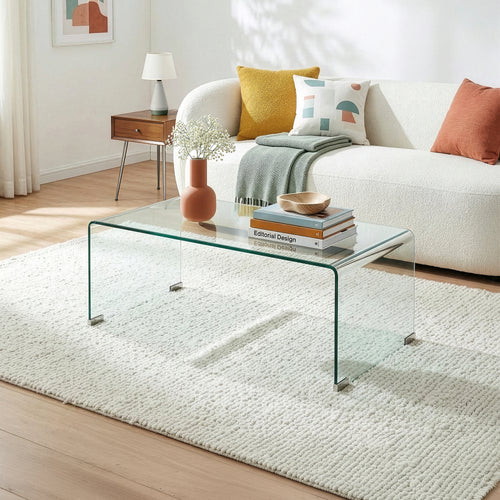 Sofabord Väsas 90x45x35 cm hærdet glas [en.casa]