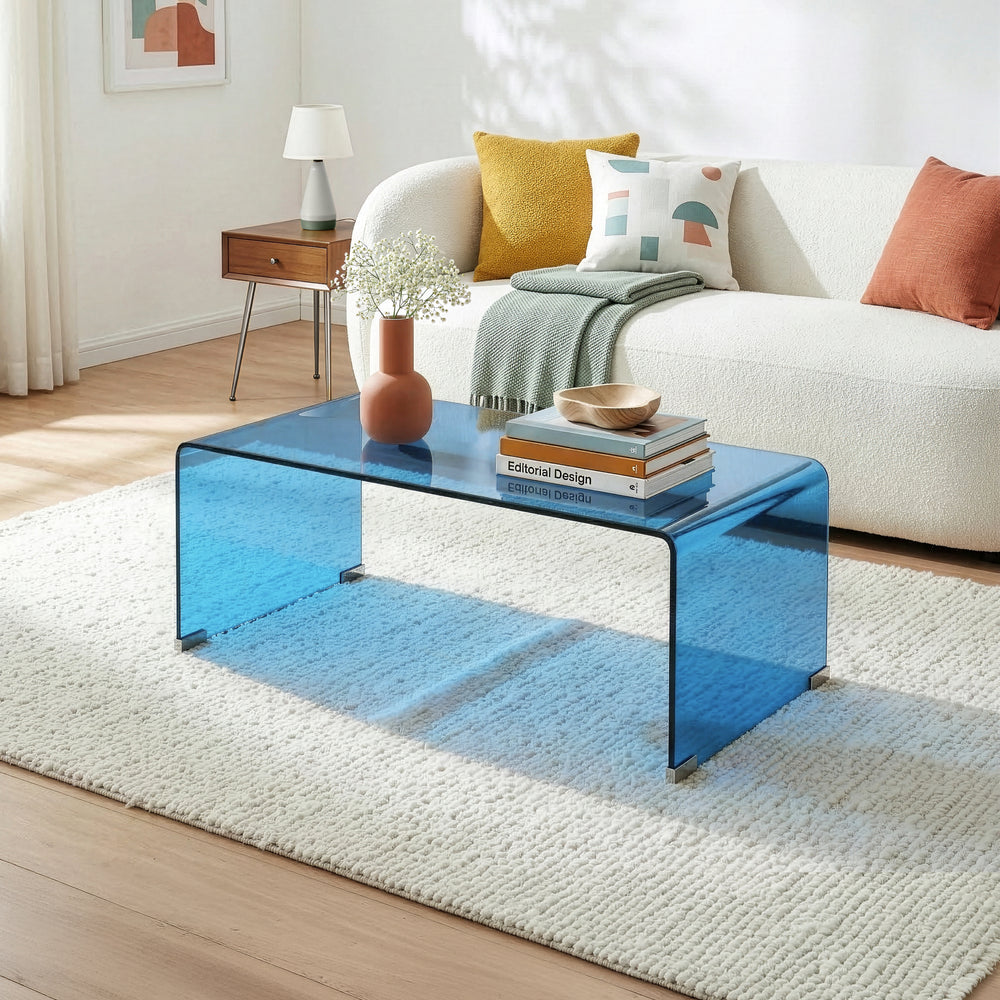 Sofabord Väsas 90x45x35 cm hærdet glas [en.casa]