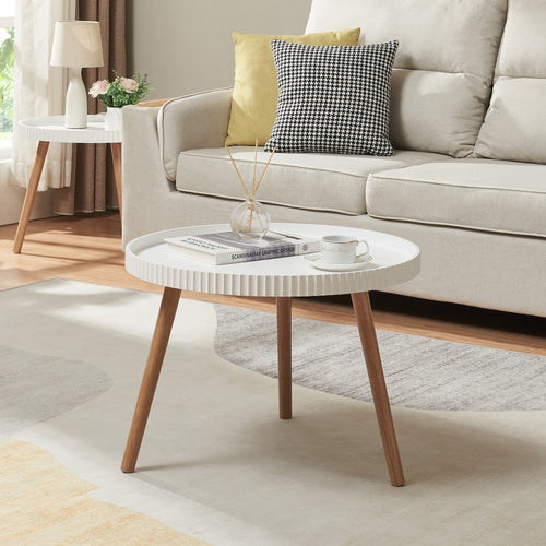 Sofabord Bongard Ø60x45 cm Hvid [en.casa] - premiumXL
