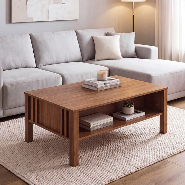Sofabord Kilmandar med løftefunktion 105x59x40/53 cm valnøddeudseende [en.casa]