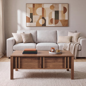 Sofabord Kilmandar med løftefunktion 105x59x40/53 cm valnøddeudseende [en.casa]